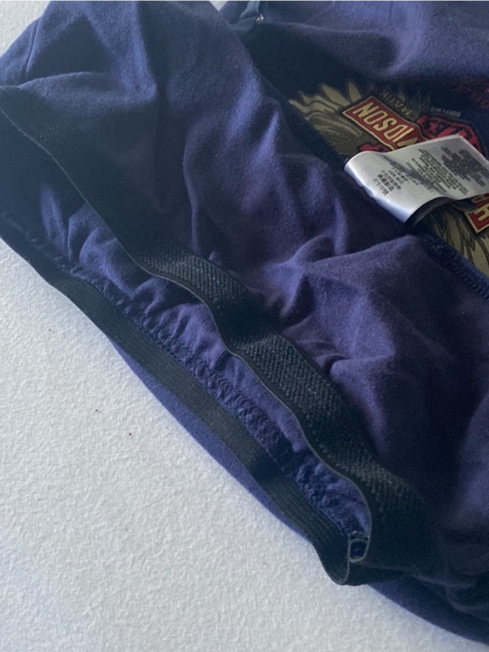Harley-Davidson Navy Paisley Print Bandana Spaghetti Strap Tank Built in Bra - Picture 5 of 7